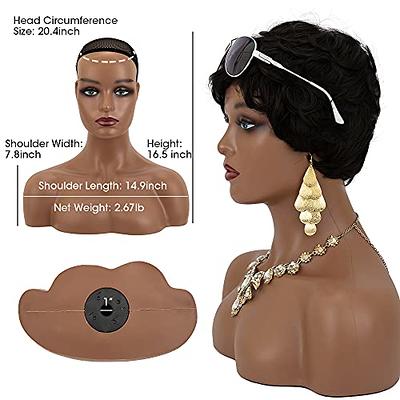 Female Mannequin Head with Shoulders - Realistic Mannequin Head for Wig  Display PVC Manikin Head with Shoulders (Colour: Dark Brown) - Yahoo  Shopping