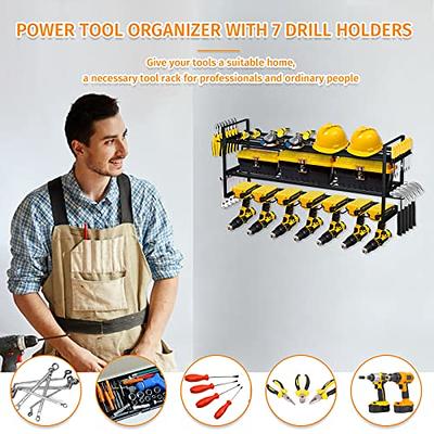 Power Tool Organizer, Garage Organization with 7 Drill Holders