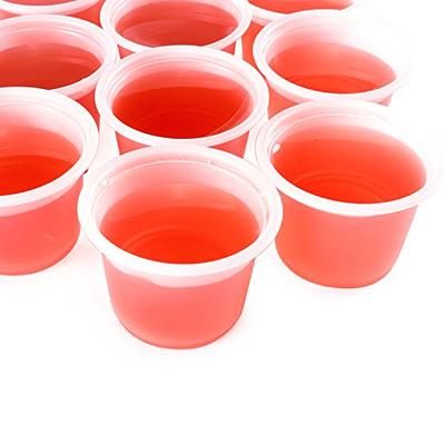 60 Pack Plastic Condiment Souffle Containers with Attached Lids 1 oz Mini  Sauce Cups Jelly Shot