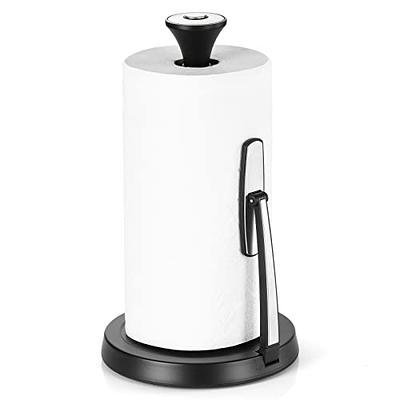 JUTOROSY Paper Towel Holder Countertop, Standing Paper Towel Holder with  Heavy Weighted Base for Kitchen Bedroom and Bathroom, Silver