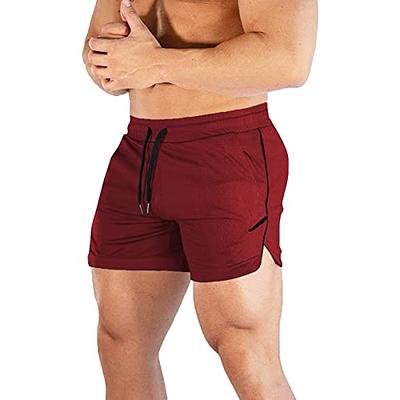 Aolesy Mens 2 in 1 Running Shorts, Workout Gym Athletic Shorts for