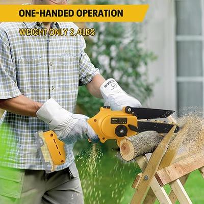 Mini Chainsaw Cordless 6 Inch, Electric Chain Saw, Portable Handheld Small  Chainsaw, Battery Powered Hand Saw With Security Lock for Trees Branches