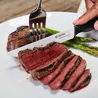 4-Piece Micro-Serrated Ceramic Steak Knife Set - White