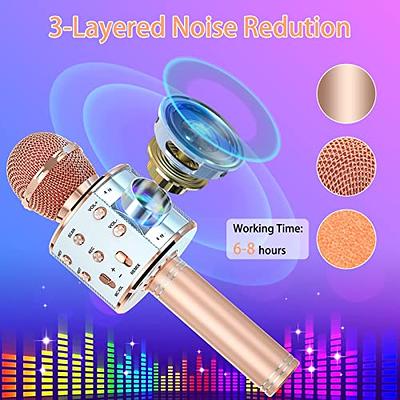 OVELLIC 2 Pack Karaoke Microphone for kids, Wireless Bluetooth Karaoke  Microphone for Singing, Portable Handheld Mic Speaker Machine, Great Gifts  Toys