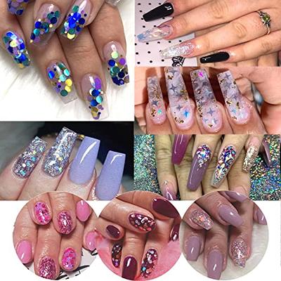 4 Boxes Holographic Nail Glitters Sequins Set Laser Butterfly Heart  Alphabet Letter Star Chunky Glitter Flakes Acrylic Nail Art Tips Stickers  Decorations for Craft/Resin Art/Makeup Holographic Mixed Colors