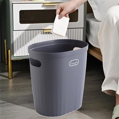 XAJH Trash Can, Plastic Bathroom Trash Can, Slim Garbage Can, Narrow Waste  Basket, Trash Bins Container with Handle for Bedroom, Bathroom, Kitchen,  Office, Dorm (Gray) - Yahoo Shopping