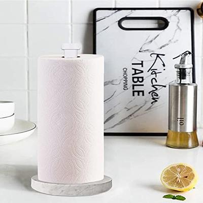 Paper Towel Holder Heavy Marble Base, Free Standing Paper Towel Holder  Countertop for Kitchen, Paper Towel Dispenser with Weighted Base, Brushed