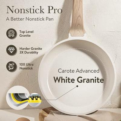 Carote 21 Pcs Pots & Pans White Granite Nonstick Cookware Set Detachable  Handle