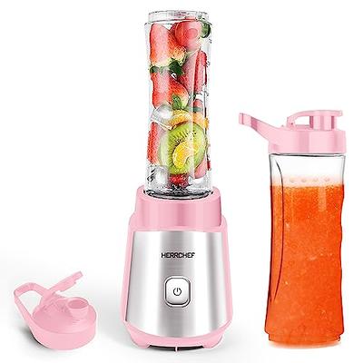 HERRCHEF Smoothie Blender, Blender for Shakes and Smoothies, 350W Powerful Personal  Blender with 2 x 20oz Portable Bottle, Single Blender Easy To Clean, BPA  Free(pink) - Yahoo Shopping