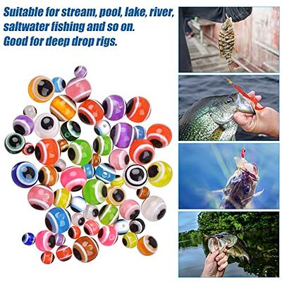 OROOTL Fishing Eye Beads Bait Eggs Kit, Assorted Fishing Beads Plastic Fish  Eye Lures Mixed Colors Fishing Line Beads for Carolina Rigs Taxes Rigs