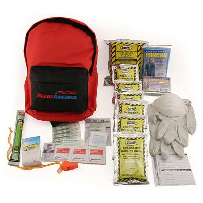 Ready America 70380 72 Hour Emergency Kit, 4-Person, 3-Day Backpack, Includes First Aid Kit, Survival Blanket, Portable Preparedness Go-Bag for