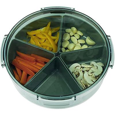 Divided Snackle Box Container with Lid and Handle Portable Serving