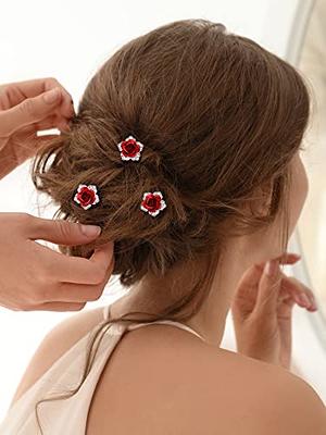  FOMIYES 12 Pcs crystal flower hair clip hair