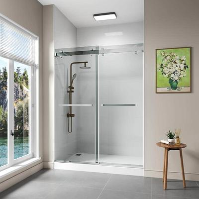 Delta Exuma 60 in. W x 76 in. H Frameless Sliding Shower Door in Matte Black with 3/8 in. (10mm) Tempered Clear Glass