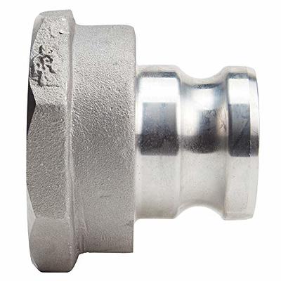 EASTRANS Aluminum Global Type A Cam and Groove Hose Fitting, 1.5 Camlock  Hose Coupler, 1.5 Plug x 1.5 NPT Female