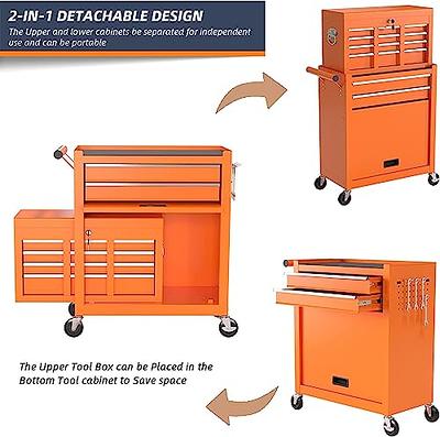 8-Drawer High Capacity Tool Chest, Rolling Tool Box with Lock, Tool Box on  4 Wheels with Sliding Drawers, Tool Storage Cabinet Removable Portable Box