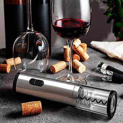 Electric Wine Opener Set Automatic Wine Bottle Opener Led Light Reusable  Corkscrew Gift Set With Foil Cutter, Vacuum Stoppers, 4-in-1 Aerator And  Pour