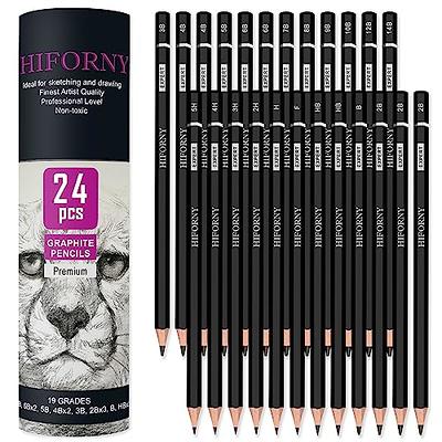 HIFORNY 24 Pieces Graphite Sketching Pencil Set - Graphite Pencils