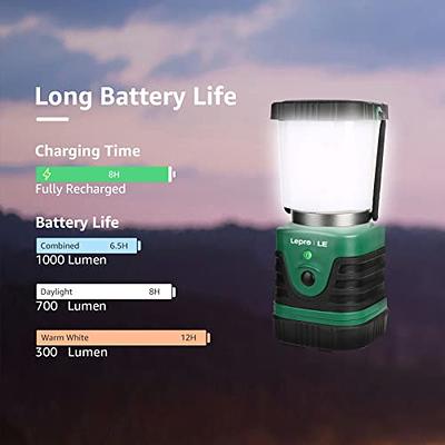 LE LED Camping Lantern, Battery Powered LED with 1000LM, 4 Light