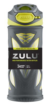 ZULU Echo Water Bottle, 16 Oz, Gray/Green