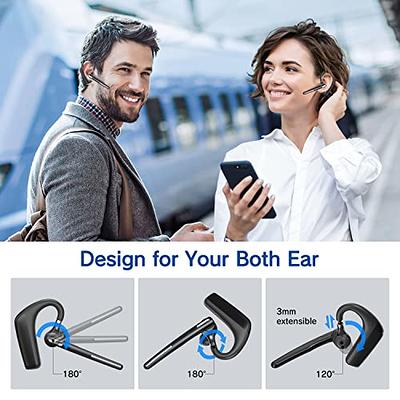 Bluetooth Headset for Cell Phones 500Hrs Standby Time with LED Charging  Case 270 Degrees Rotatable Mic Hands Free Bluetooth 5.1 Version