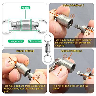 ainhue A04 Quick Release Detachable TC4 Titanium Universal Keychain, Double-End Rotatable Key Ring Connector, Key Holder Organizer Linker for Car