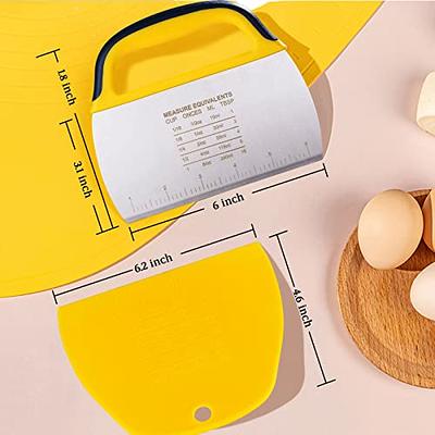 Dough Scraper Cutter, Stainless Steel Dough Scraper With Handle And  Measuring Scale, Pastry Cutter Plastic Scraper Smoother Tool Set