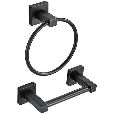 Wall Mount Post Toilet Paper Holder in Matte Black