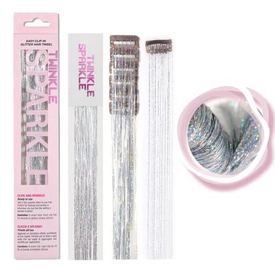 6pcs White Pink Hair Tinsel Kit (Without Tool), Fairy Hair Glitter Hair  Extensions, Sparkling Shiny Hair Tinsel Tensile Hair Extensions for Women  Girls