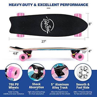 BELEEV Cruiser Skateboards for Beginners, 27 Inch Complete