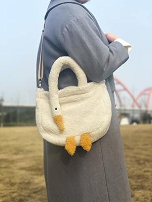  XACKWUERO Women Cute Plush Goose Bag Funny Novelty