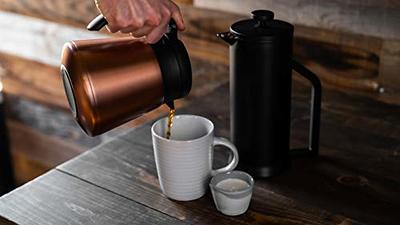 Lafeeca Thermal Coffee Carafe Tea Pot Stainless Steel Double Wall Vacuum Insulated | Cool Touch Handle | Hot & Cold Retention | Non-Slip Silicone