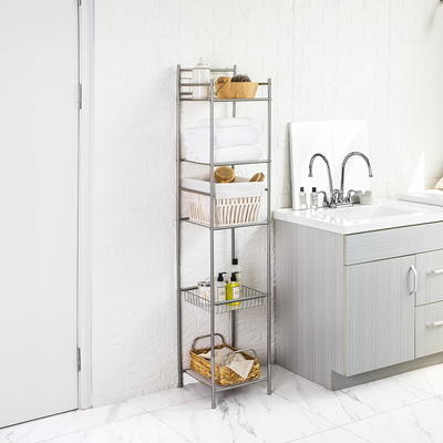 Mainstays Under the Sink Metal Storage Shelf, Satin Nickel 