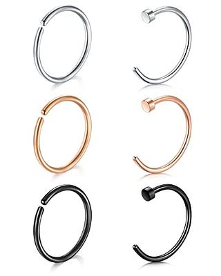 Buy Hematite Open Nose Hoop Half Nose Ring Choose Your Size 3/8 20G 18G  Online in India - Etsy