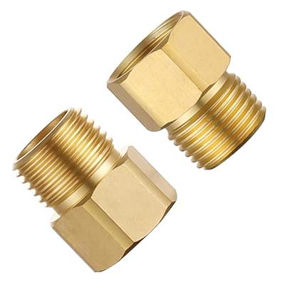 gotonovo Brass Pipe Fitting 1/4 Inch Female Pipe 1/2 Inch Male Reducer  Adapter Air Hose Adapter Metal Pipe Adapter 2 Pack