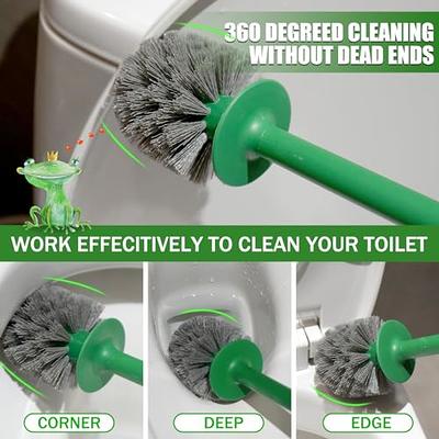 Toilet Bowl Cleaner Brush, Heavy Duty Cleaning Wand with Under The Rim  Scrubber, Non-Slip Handle, Storage Caddy