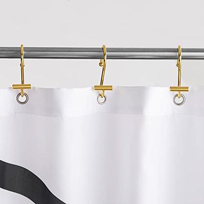 HBlife 12 Pcs Decorative Shower Curtain Hooks Rust Proof T-Bar