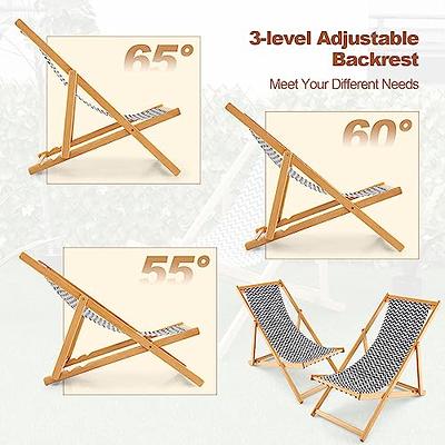 Giantex Patio Folding Camping Chair - Outdoor Sling Chair with 3