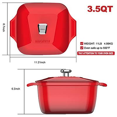 imarku | 5-Quart Enameled Cast Iron Dutch Oven Pot with Lid Nonstick Enamel  Coating Easy to Clean - Red