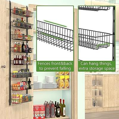 1Easylife 6-Tier Over the Door Pantry Organizer, Heavy-Duty Metal with 6  Baskets, Hanging Storage and Organization for Kitchen, Spice Rack (6x4.72