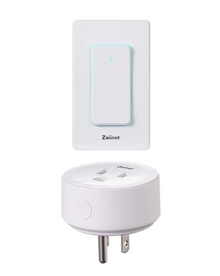 Fosmon [ETL Listed] 125V/15A Wireless Outlet Plug with Wall Switch