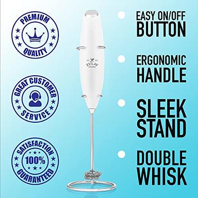 Zulay Double Whisk Milk Frother Handheld Mixer - High Powered Frother For  Coffee With Improved Motor - Electric Whisk Drink Mixer For Cappuccino,  Frappe, Matcha & More, Twin Whisk (Blizzard White) - Yahoo Shopping