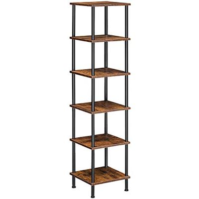 IRCPEN 6 Tier Corner Shelf, Industrial 63.1 Tall Ladder Corner Storage Shelf with Adjustable Feet,Rustic Display Rack Multipurpose Bookshelf