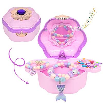 Yaomiao 8 Pieces Girls Jewelry Toddler Jewelry Unicorn Necklace Mermaid Bracelet Rainbow Heart Princess Pendants Colorful Beaded Bracelet Little Girls