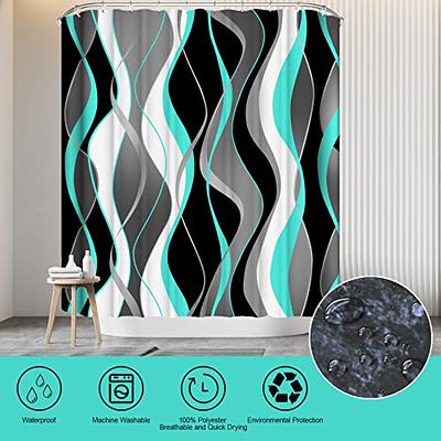 Black & Silver Bath  Black shower curtains, Black and silver bathroom,  Shower curtain decor