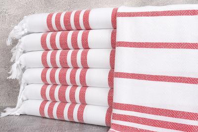 Wedding Gift, Small Bath Towels, 24x40 Inches Red Cotton Dish