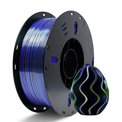 Silk MagicPLA 3D Printer Filament, Shiny Silk Coextruded PLA, PLA Filament  1.75mm, Silk Rosered-Silk Blue Filament, 1kg/2.2lbs