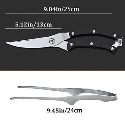 Kitchen Scissors For Food Heavy Duty Spring Loaded Kitchen Shears Stainless  Steel Food Scissors And Cooking Tong Tweezers Set for Chicken, Poultry  Bone, Meat, Fish, Salad, BBQ, Herb, Home Gadget - Yahoo