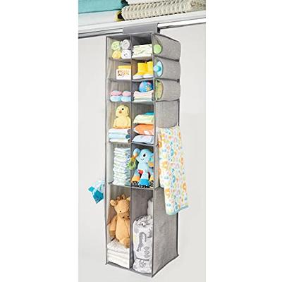 Mdesign Fabric Nursery Hanging Organizer - 7 Shelves/3 Drawers