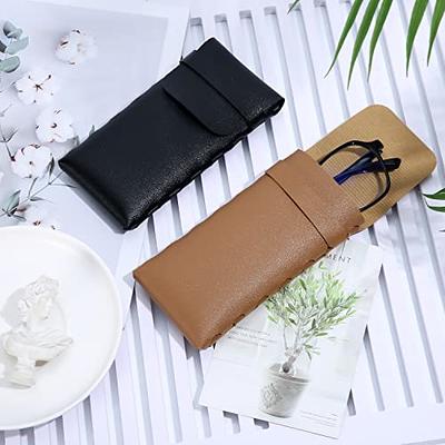 2pcs Soft Glasses Cases, 6.3x 3.1 Inch Leather Eyeglasses Case Portable Glasses  Case Soft Pouch Leather Sunglasses Pouch for Women Men Kids (Brown, Black)  - Yahoo Shopping